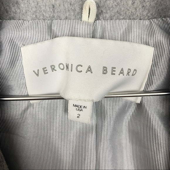 Veronica Beard Felted Wool Bomber Jacket in Gray and Black - Picture 11 of 13